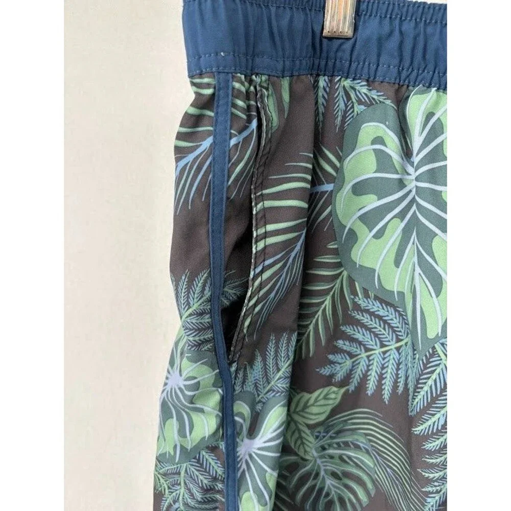 Fair Harbor Swim Shorts Lined Trunks‎ Sz XXL  Mens Hawaiian Leaf Floral Stretch